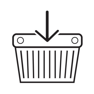 İnce çizgi alışveriş sepeti simge tasarlamak Dizayn