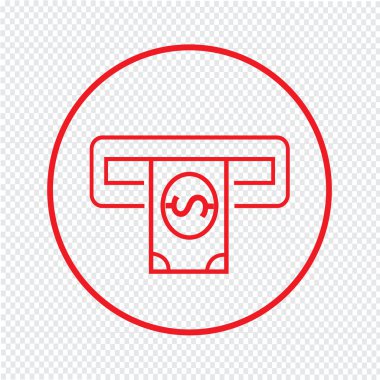 İnce çizgi Atm simge tasarlamak Dizayn