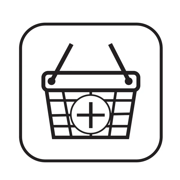 Thin Line Shopping Basket Icono Diseño de Ilustración — Vector de stock