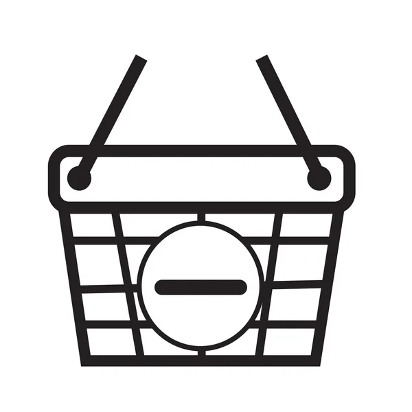 Linea sottile Shopping Basket Icona Illustrazione design — Vettoriale Stock