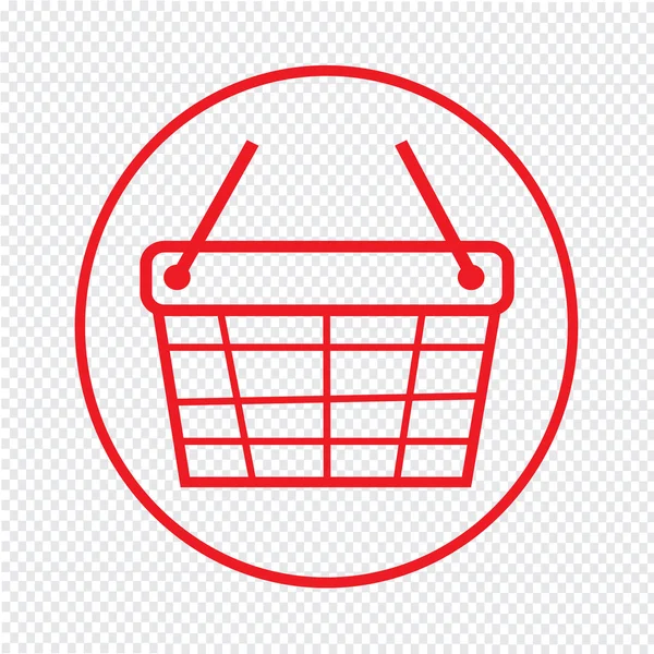 Thin Line Shopping Basket Icono Diseño de Ilustración — Vector de stock