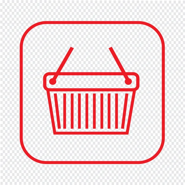 Thin Line Shopping Basket Icono Diseño de Ilustración — Vector de stock