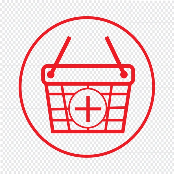 Thin Line Shopping Basket Icono Diseño de Ilustración — Archivo Imágenes Vectoriales