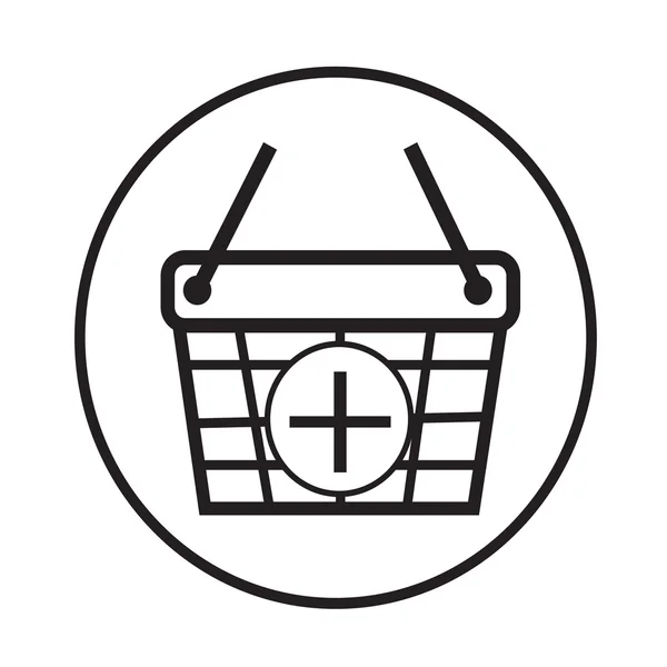 Tunn linje Shopping korg ikon Illustration design — Stock vektor