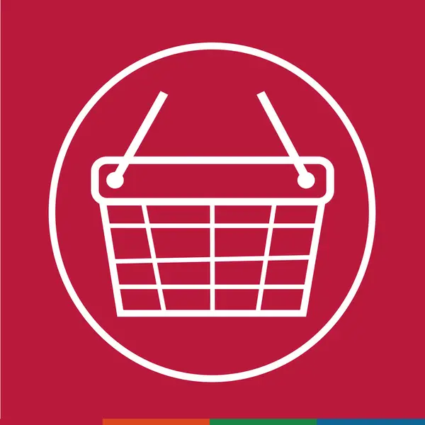 Cienka linia zakupy koszyka ikona ilustracja projektu — Wektor stockowy