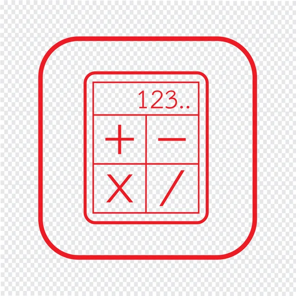 Calculadora de línea delgada Icono Diseño de ilustración — Vector de stock