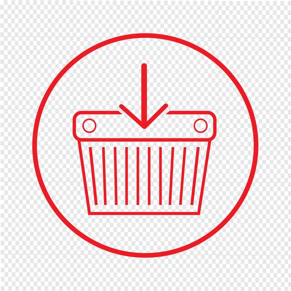 Vékony vonal bevásárló kosár ikonra illusztráció design — Stock Vector