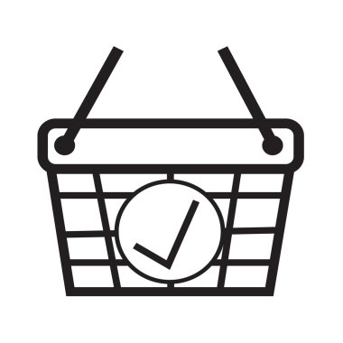 İnce çizgi alışveriş sepeti simge tasarlamak Dizayn