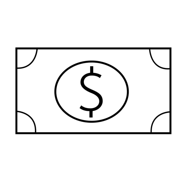 Ligne mince icône de l'argent Illustration design — Image vectorielle