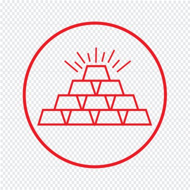 İnce çizgili altın simgesi illüstrasyon Tema