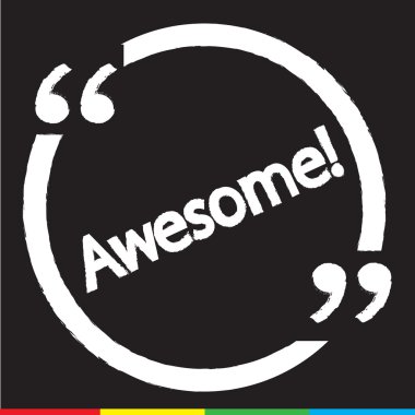 Awesome yazı illüstrasyon tasarımı