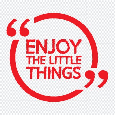 Küçük şeyler illüstrasyon yazı tasarım sahiptir