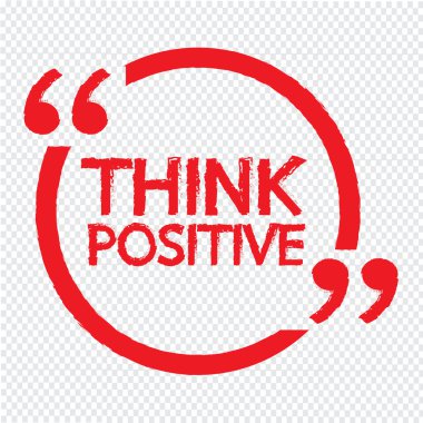 Olumlu yazı illüstrasyon tasarım düşünüyorum