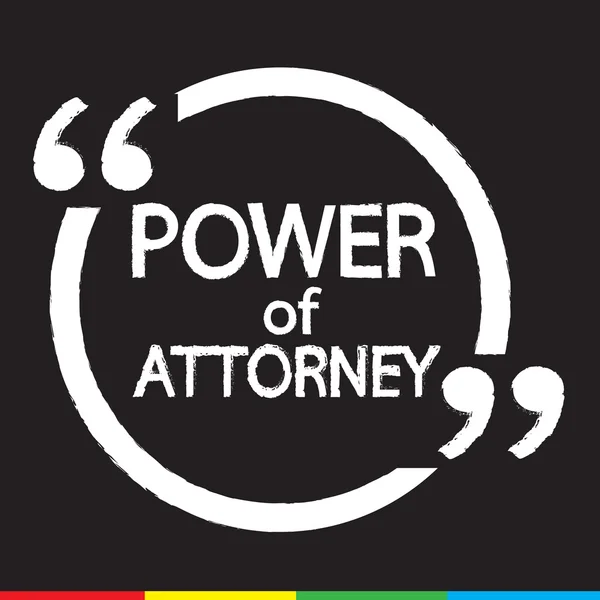Power Of Attorney felirat design illusztráció — Stock Vector