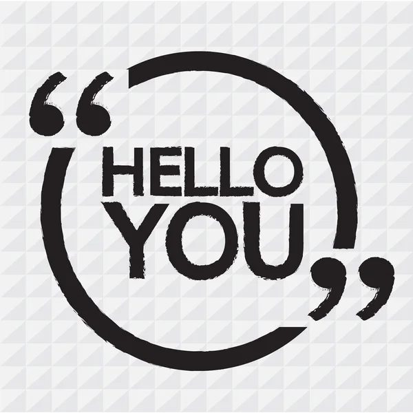 Hola You lettering Diseño de ilustración — Vector de stock