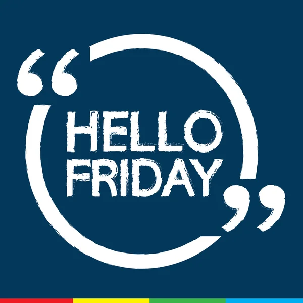 HELLO FRIDAY Illustration Design — Stock Vector