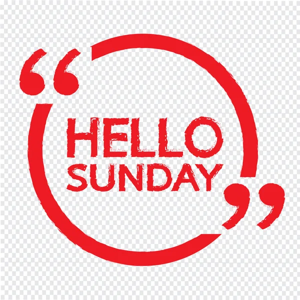 HELLO SUNDAY Ilustração Design — Vetor de Stock