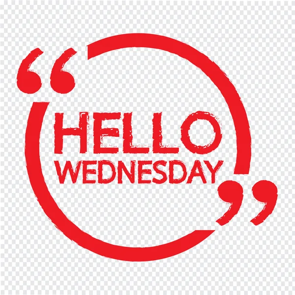 HELLO WEDNESDAY Illustration Design — Stock Vector