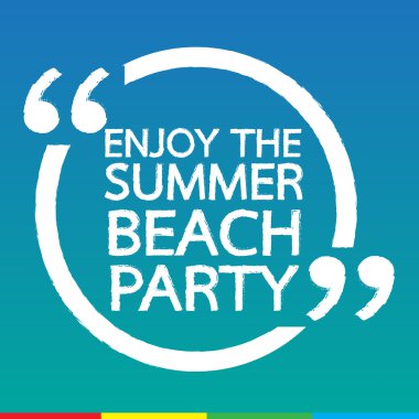 Yaz plaj partisi harfler illüstrasyon tasarım sahiptir