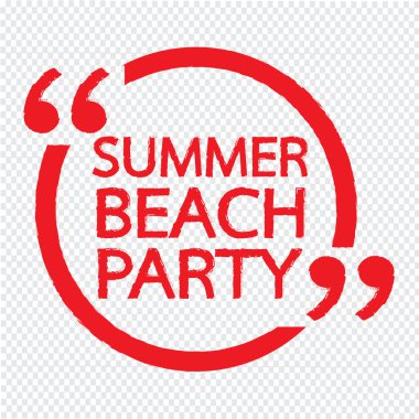 Yaz plaj partisi harfler illüstrasyon tasarım sahiptir