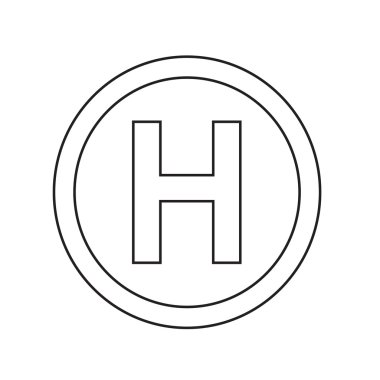 H harfi simgesi illüstrasyon tasarımı temel yazı tipi