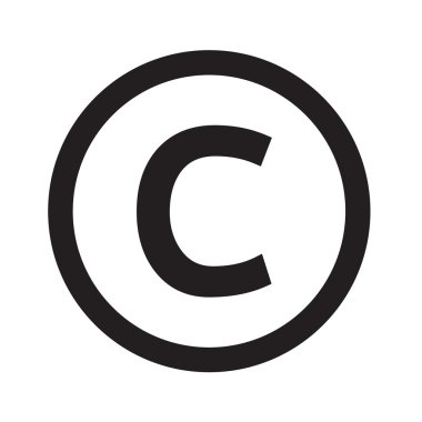 C harfi simge illüstrasyon tasarımı için temel yazı tipi