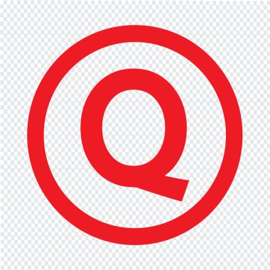 Temel yazı tipi harf q simge illüstrasyon tasarım