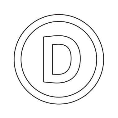 D harfi simgesi illüstrasyon tasarımı temel yazı tipi