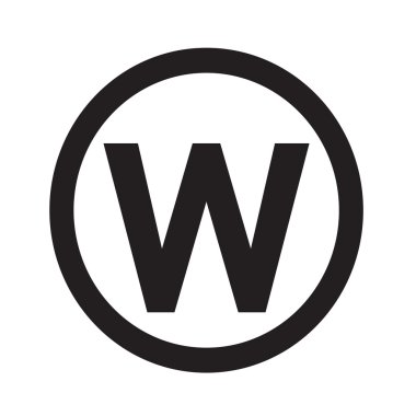 Temel yazı tipi harfi w simgesi illüstrasyon tasarım