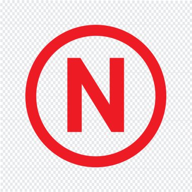 Temel yazı tipi harf N simge illüstrasyon tasarım