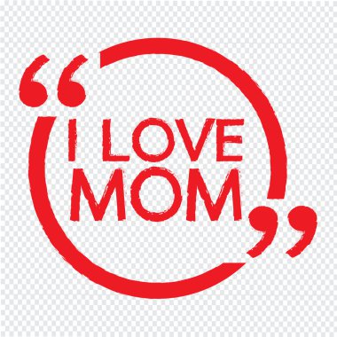 Ben aşk anne harfler illüstrasyon tasarımı