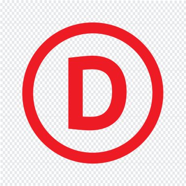 D harfi simgesi illüstrasyon tasarımı temel yazı tipi