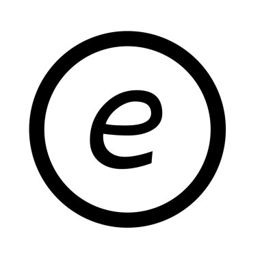 Temel yazı tipi mektup e simge illüstrasyon tasarım