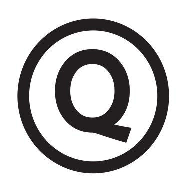 Temel yazı tipi harf q simge illüstrasyon tasarım