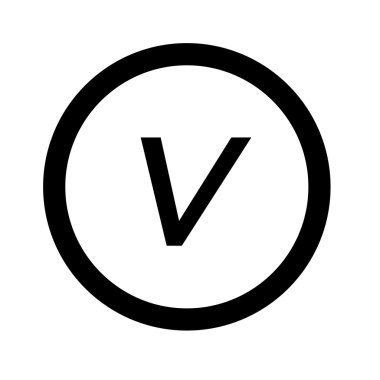 Temel yazı tipi harf V simge illüstrasyon tasarım