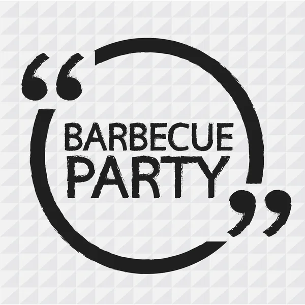BARBECUE PARTY Lettering Illustration design — Stock Vector