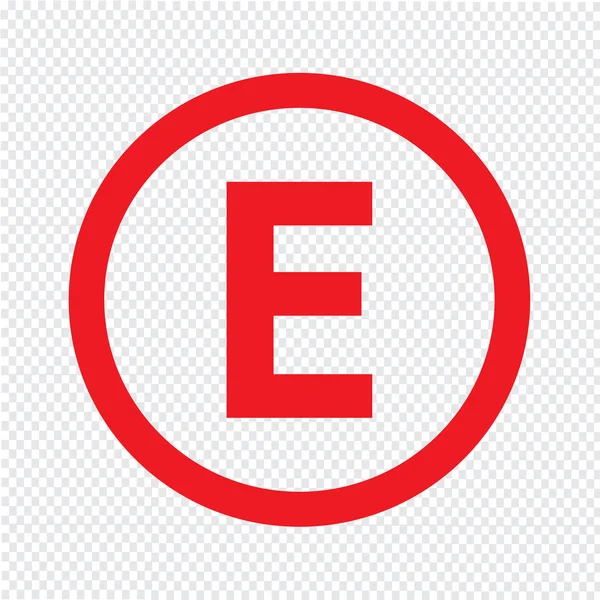 Основной шрифт для буквы E иконка Иллюстрация дизайн — стоковый вектор