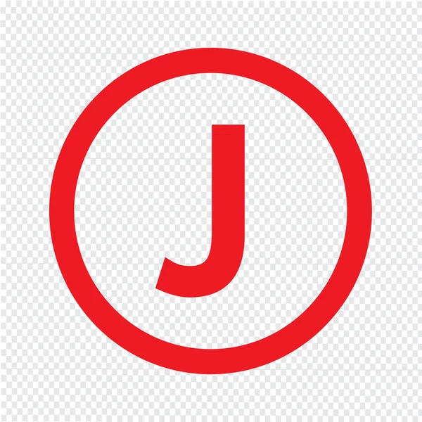 Fuente básica para letra J icon Diseño de ilustración — Vector de stock