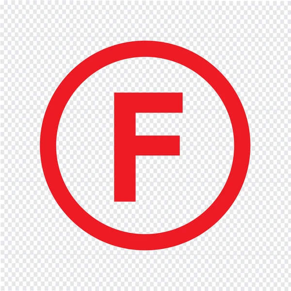 文字 F アイコン イラスト デザインの基本的なフォント — ストックベクタ