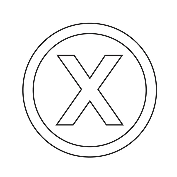 Grundläggande teckensnitt bokstaven X ikon Illustration design — Stock vektor