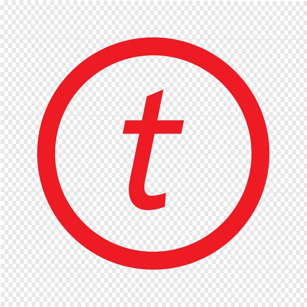 Основная буква шрифта t иконка Иллюстрация дизайн — стоковый вектор