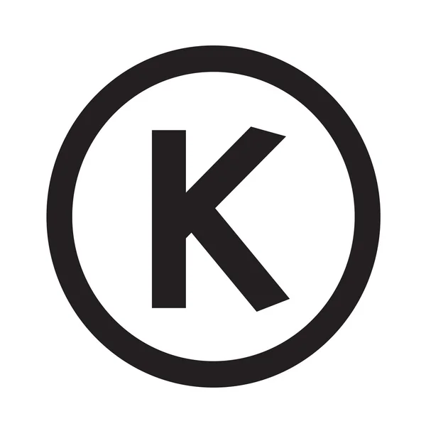 Letra de fuente básica K icono Diseño de ilustración — Archivo Imágenes Vectoriales
