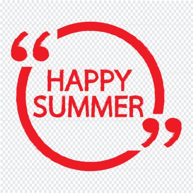 Mutlu yaz harfler illüstrasyon tasarımı