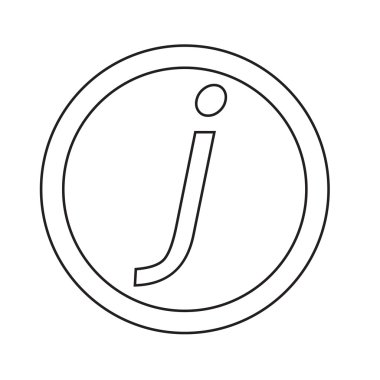 Temel yazı tipi harf j simge illüstrasyon tasarım