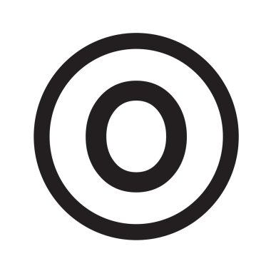 Temel yazı tipi mektup o simge illüstrasyon tasarım