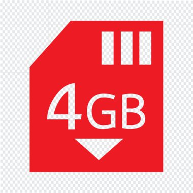 Bellek kartı 4 Gb simge illüstrasyon tasarım