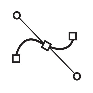 Bezier eğrisi aracı simgesini illüstrasyon tasarımı