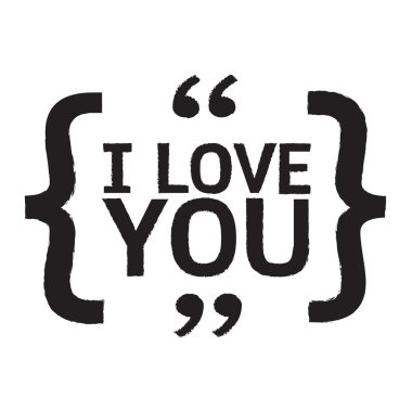 I aşk sen harfler illüstrasyon tasarımı