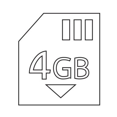 Bellek kartı 4 Gb simge illüstrasyon tasarım
