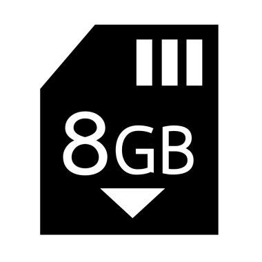Hafıza kartı 8 Gb simgesine illüstrasyon tasarımı